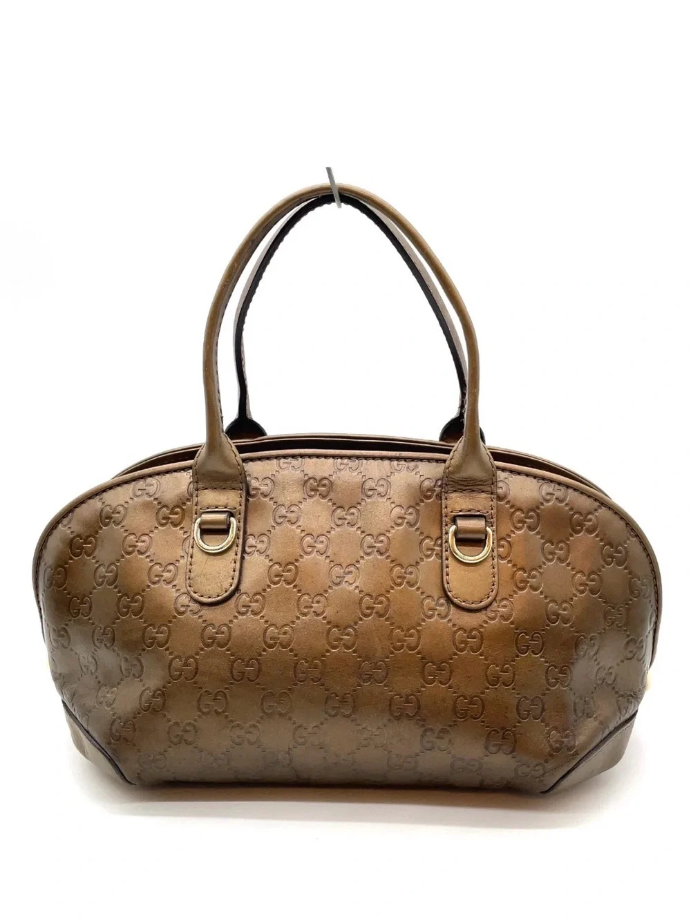 450. Gucci Metallic Guccissima Leather Bamboo Heart-Bit Top Handle Satchel Bag